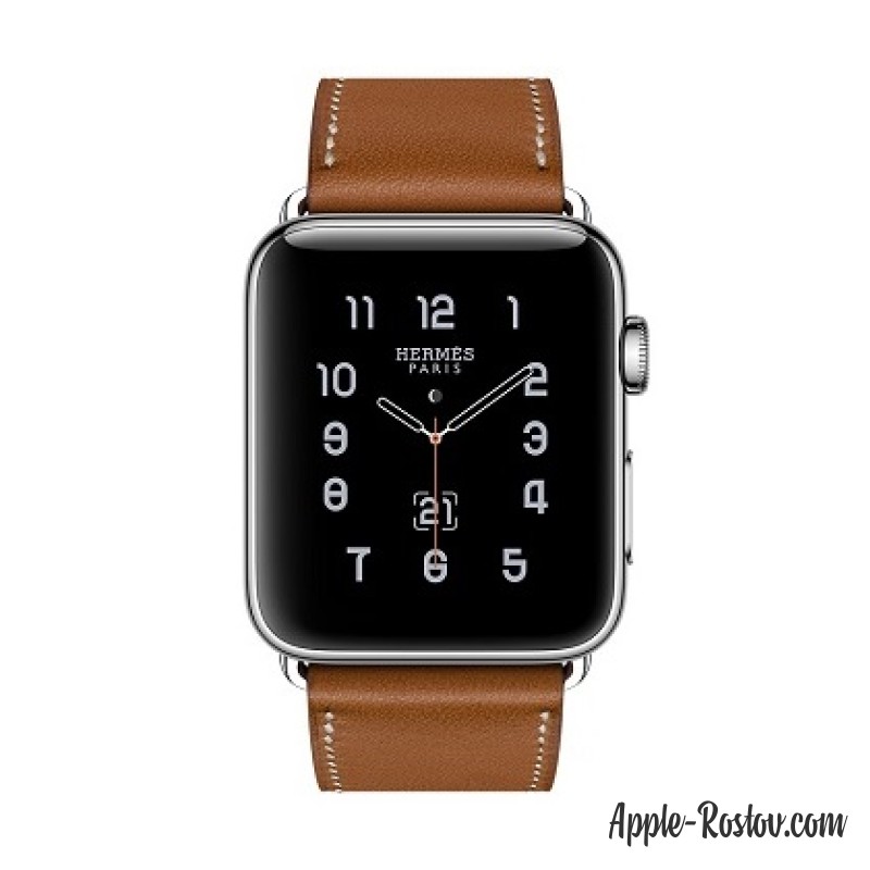 Apple Watch Hermes 42 mm silver/Simple Tour Barenia leather Fauve colors